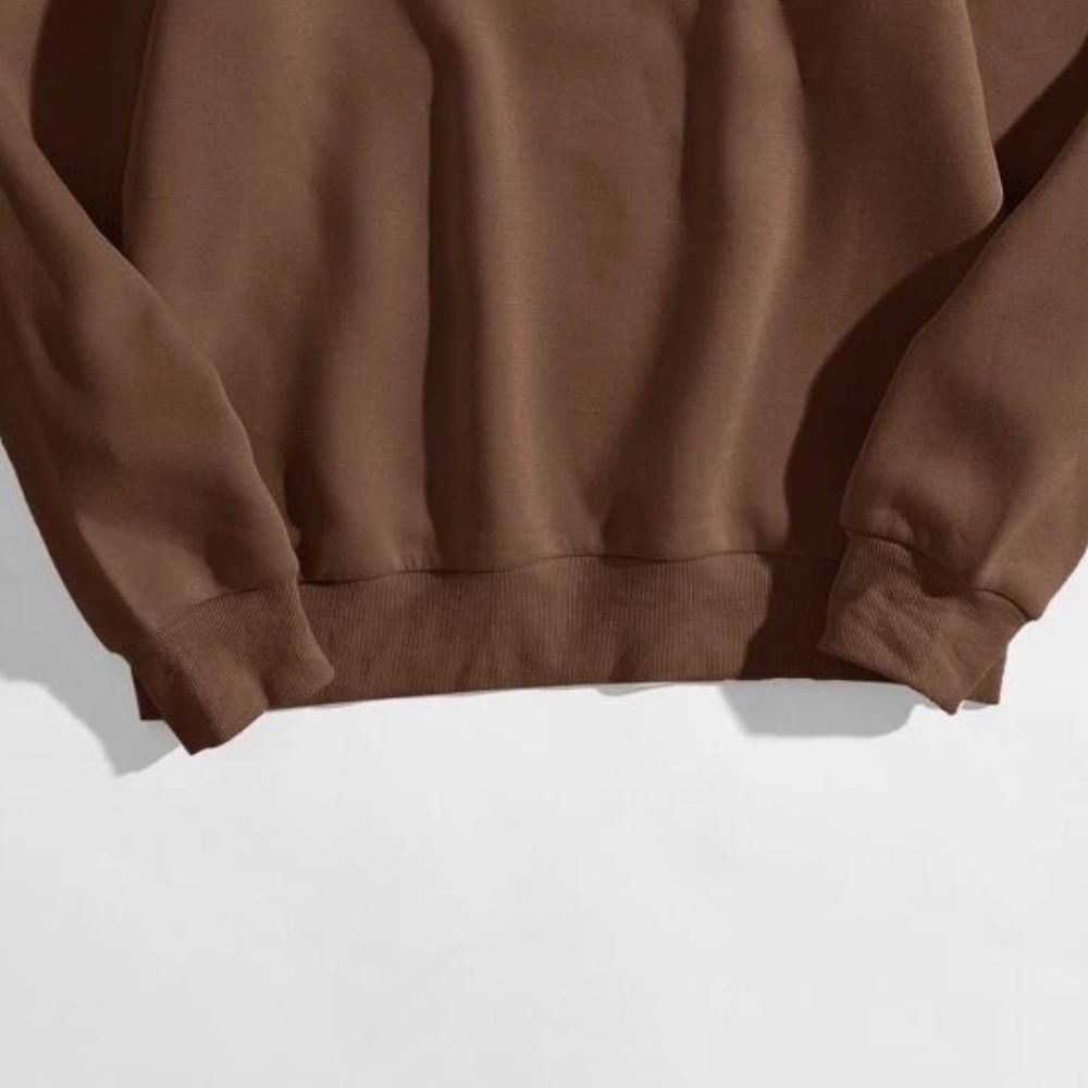 SHEIN Brown Unisex Drop Shoulder Oversized Sweatshirt - Picture 3 of 3
